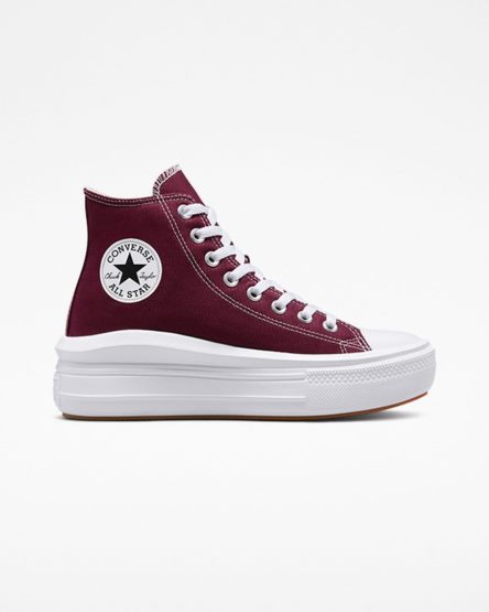 Women's Converse Chuck Taylor All Star Move Seasonal Color High Top Platform Shoes Dark Red / White | AU 8C041Q